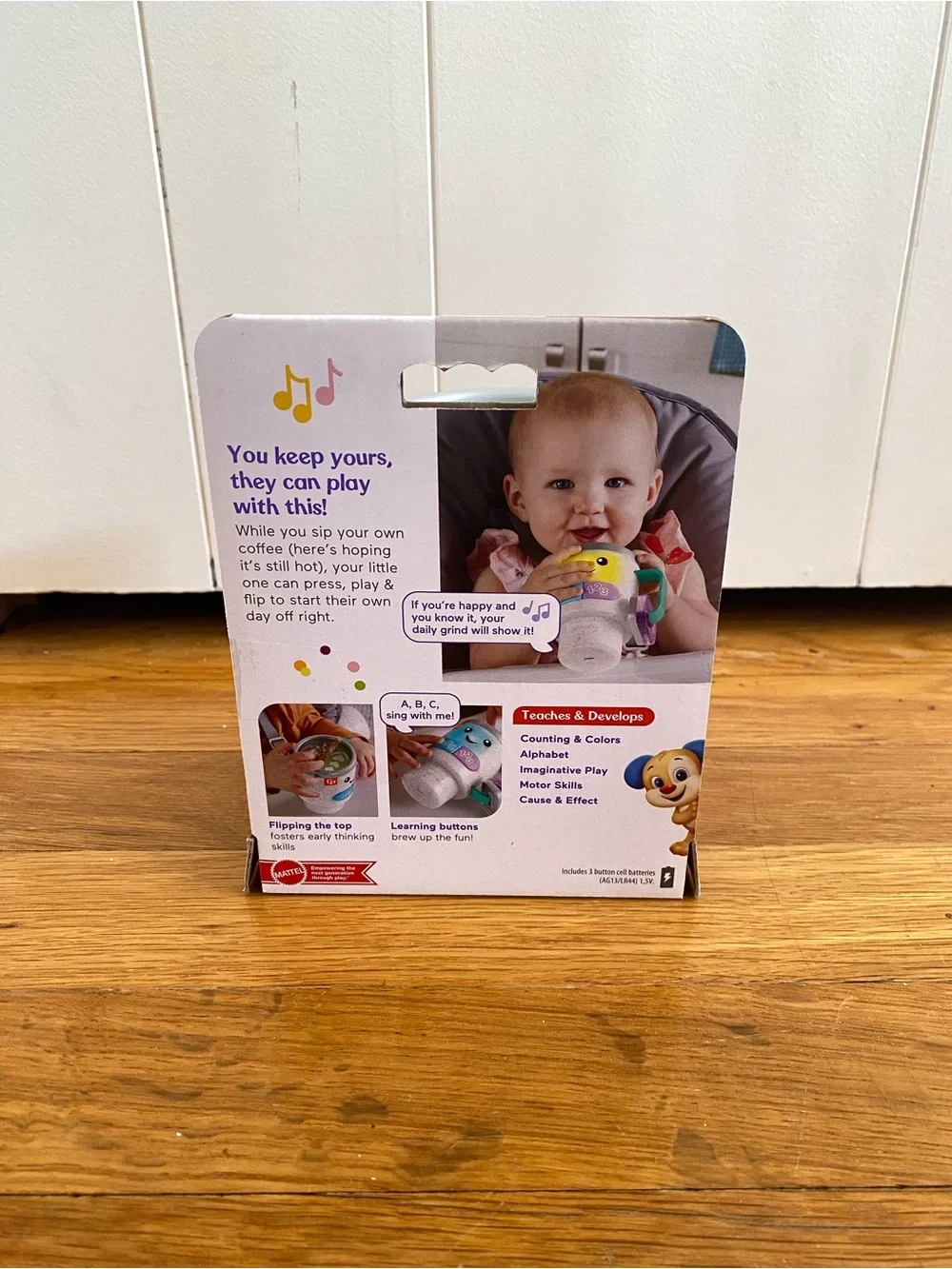 Fisher-Price Laugh & Learn Wake Up & Learn Coffee Mug | New in Box | Ages 6–36M